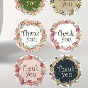 20 pcs Floral Thank You Stickers Self Adhesive Sealing Labels Elegant Flower